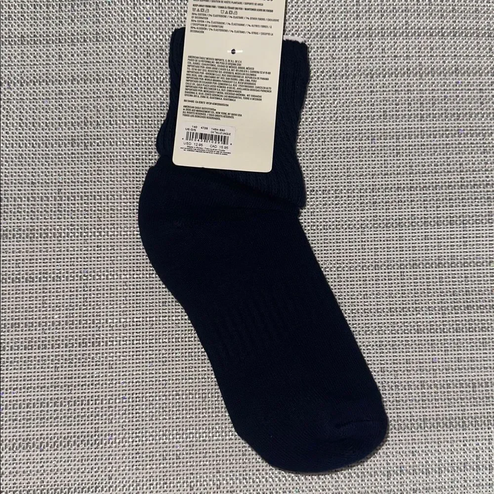 OFFLINE Royal Navy Blue Short Scrunch Tab Logo Cotton Socks